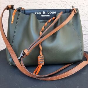 RAG & BONE "Passenger" Crossbody In -Olive Black & Neon Orange Paracord Accent